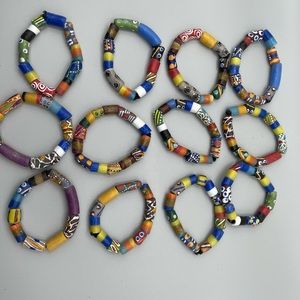 African hand made stone beaded bracelet!